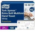 Tork Xpress&reg; Extraweich Multifold-Handt&uuml;cher Wei&szlig; H2, Premium, 21 &times; 100 T&uuml;cher,
