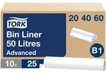 Tork 50 l Abfalls&auml;cke Transparent B1, zu 55 % aus Recycling-Material, 10 &times; 25 Be...