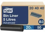 Tork 5 l Abfalls&auml;cke Schwarz B3, zu 55 % aus Recycling-Material, 50 &times; 20 Beutel,...