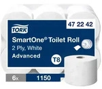 Tork SmartOne&reg; Toilettenpapier Wei&szlig; T8, Advanced, 2-lagig, 6 &times; 1.150 Blatt,