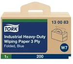 Tork Extra Starke Industrie Papierwischt&uuml;cher Blau W7, Spenderbox, 1 Box, 130083