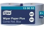 Tork Starke Mehrzweck Papierwischt&uuml;cher Blau W1/2, Saugf&auml;hig, 2 &times; 750 Blatt,