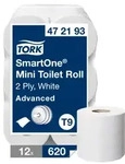 Tork SmartOne&reg; Mini Toilettenpapier Wei&szlig; T9, Advanced, 2-lagig, 12 &times; 620 Blatt,