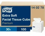 Tork extra weiche Kosmetikt&uuml;cher (im Spenderw&uuml;rfel), Premium, 2-lagig, 30 &times; 100