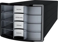 HAN 1010-X-363, HAN Impuls transparent DIN A4 4 Schubladen