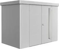 Biohort 82005, Biohort Ger&auml;tehaus Neo silber-metallic Ger&auml;teschuppen, Doppelt&uuml;r,