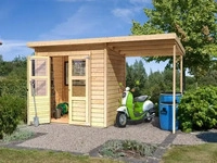 Karibu 68763, Karibu Ger&auml;tehaus Merseburg naturbelassen, seitlicher Anbau, 212x154