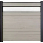 GroJa Solid Steckzaun Sichtschutzzaun mit 30 cm ESG-Glas Designeinsatz Bi-Color...