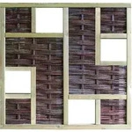 T&J LABO-3D Weidengeflechtzaun Sichtschutz, 4 Fenster