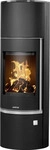 Justus 5693 30, Justus Kaminofen Faro W+ 2.0 mit Speicherstein, Glas, Schwarz,Stahl