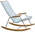 Schaukelstuhl Click Houe Lamellen hellblau, Kufen Bambus, Designer Henrik Pedersen,