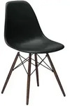 Vitra Stuhl Eames Plastic Side Chair RE 46.5x83x55 cm tiefschwarz, Gestell: Ahorn