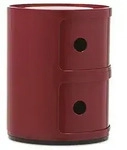 Kartell Container Componibili bordeaux rot, Designer Anna Castelli Ferrieri, 40 cm