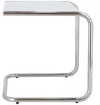 Beistelltisch Club Fiam Gestell Aluminium, Platte weiss grau, Designer Francesco
