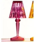 Kartell LED-Tischleuchte Battery pflaume transparent rosa, Designer Ferruccio