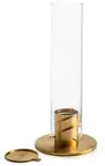 Windlicht Spin 120 h&ouml;fats Edelstahl goldfarben poliert, Borosilikatglas silber,