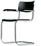 Thonet Armlehnstuhl S43F Buche schwarz 55x83x53 cm