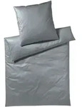 Elegante Mako-Satin Bettw&auml;sche &raquo;Solid Jersey&laquo; Graphit 3506-09 Kissen / 40x40 cm