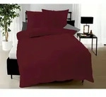 Kaeppel Mako-Satin Bettw&auml;sche Uni 3000/612 burgund 200x200 cm / 2x 80x80 cm