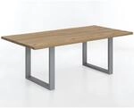 SIT Tops & Tables Esstisch Massivholz Even 180x90 cm / Antiksilber