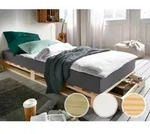 Massivholz &raquo;Charly&laquo; Palettenbett 140x200 cm / weiss gewachst