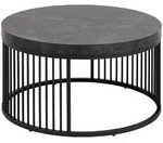 Actona &raquo;Strington&laquo; Couchtisch rund Marmordekor Izmir schwarz &Oslash; 65x35 cm /