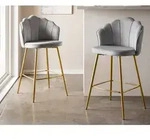 SalesFever &raquo;Arielle&laquo; Barhocker 2er-Set hellgrau 52x100x54 cm