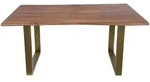 SIT Baumkante Massivholz Esstisch 26mm / 160x85 cm / nussbaumfarbig / Metall