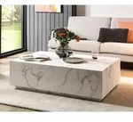 SalesFever &raquo;Jacey&laquo; Couchtisch Marmoroptik wei&szlig; 120x35x75 cm