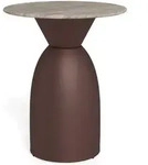 Actona &raquo;Ferrol&laquo; Couchtisch rund Marmor Toronto grau, Gestell bronze &Oslash; 80x42 cm