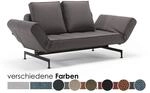 Innovation &raquo;GHIA&laquo; Design-Sofa Eiche Matt/Schwarz / 551 Leather Look Faunal Brown