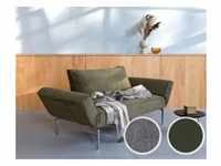 Innovation »ZEAL« Design-Sofa 216 Flashtex Dark Grey / Laser Stahl Schwarz...