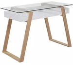 SalesFever &raquo;Glass&laquo; Schreibtisch weiss / B 110 x H 75 x T 55 cm