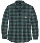 Carhartt Flannel L/S Plaid Shirt XXL petrolgrau