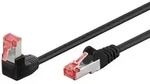 Goobay CAT 6 Patchkabel 1x 90&deg; gewinkelt, S/FTP (PiMF), Schwarz