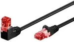 Goobay CAT 6 Patchkabel 1x 90&deg; gewinkelt, U/UTP, Schwarz