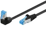 Goobay CAT 6A Patchkabel 1x 90&deg; gewinkelt, S/FTP (PiMF), Schwarz