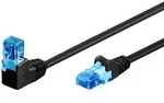 Goobay CAT 6A Patchkabel 1x 90&deg; gewinkelt, U/UTP, Schwarz