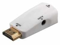 Goobay Kompakter HDMITM/VGA-Adapter inkl. Audio, vergoldet - HDMITM-Stecker...