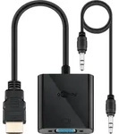 HDMI/VGA Adapter, vernickelt HDMI-Stecker (Typ A) > VGA-Buchse (15-polig)