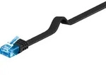 Goobay CAT 6A Flach-Patchkabel, U/UTP, Schwarz