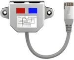Goobay Kabel-Splitter (Y-Adapter) - Ethernet-/ISDN-Beschaltung, 1x 8-polig auf 2x