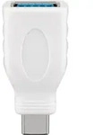 USB-C/USB A OTG Super Speed Adapter f&uuml;r den Anschluss von Ladekabeln 3.0, wei&szlig;