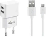 Goobay Micro USB Dual Ladeset 2,4 A - Netzteil mit 2x USB-Buchse und Micro USB...
