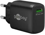 Goobay USB-Schnellladeger&auml;t QC 3.0 (18 W) schwarz - 1x USB-A-Anschluss (Quick...