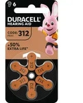 Duracell Batterie Zinc Air, 312, 1.4V Easy Tab, Retail Blister (6-Pack)