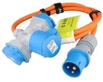 Goobay CEE-Adapterleitung, CEE-Stecker auf 1x CEE-Kupplung und 2x
