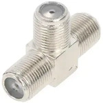 Goobay F-Adapter, T-St&uuml;ck: F-Buchse > doppelt F-Buchse - Adapter-Buchse aus Zink
