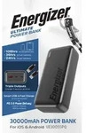 Energizer Akku Powerbank, 30.000mAh, UE30055PQ, schwarz Ultimate, 1x USB-A/2x USB-C