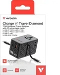 Verbatim Ladeadapter, Charge'n'Travel, GaN III, 70W, 2x USB-C Kabel integriert 1x